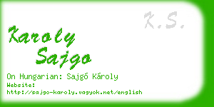 karoly sajgo business card