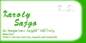 karoly sajgo business card